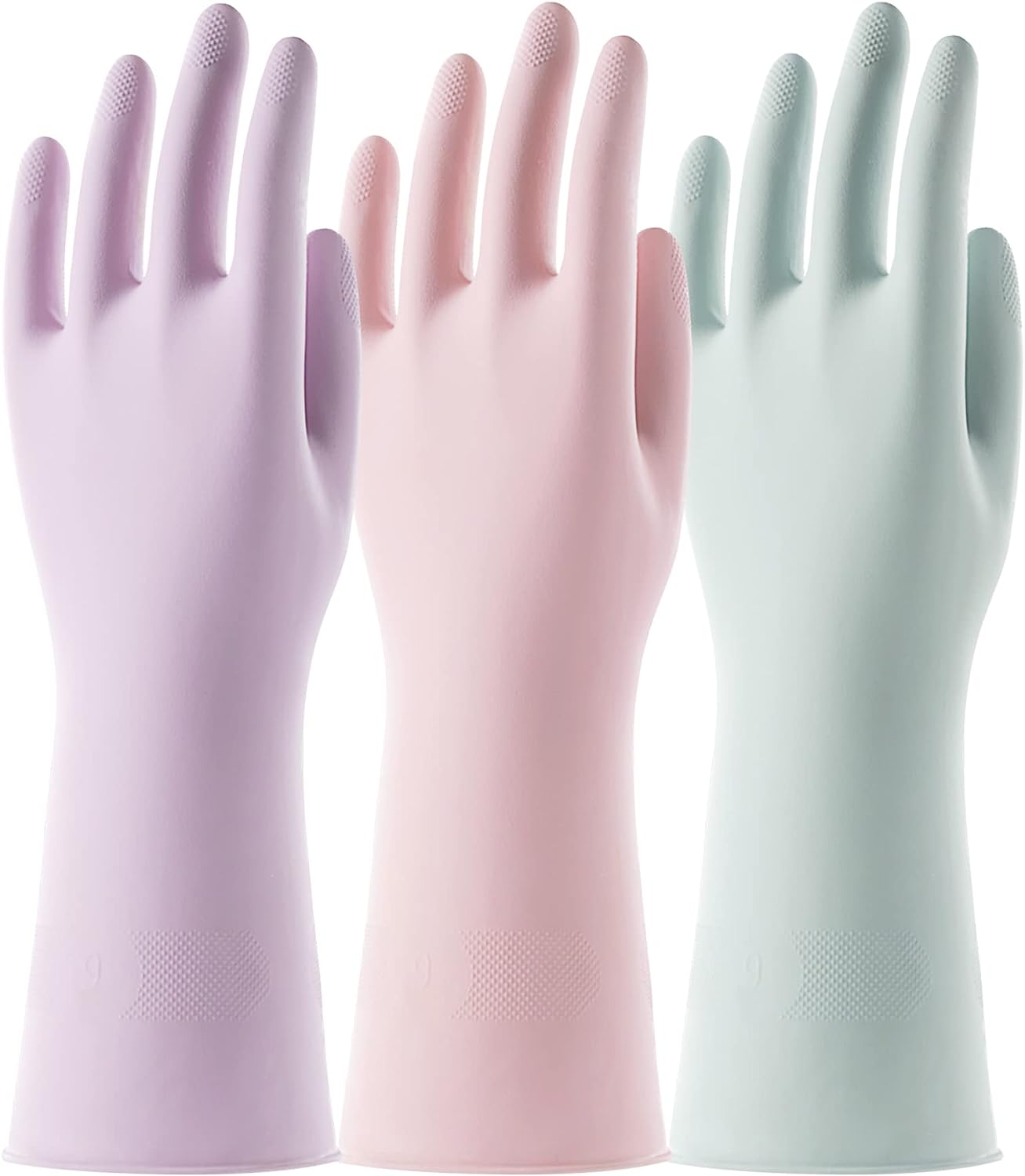 3 Pairs Reusable Rubber Gloves for household